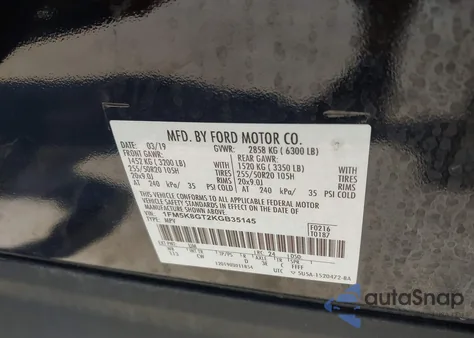 2019 Ford Explorer Sport z USA, uszkodzony, nr VIN 1FM5K8GT2KGB35145